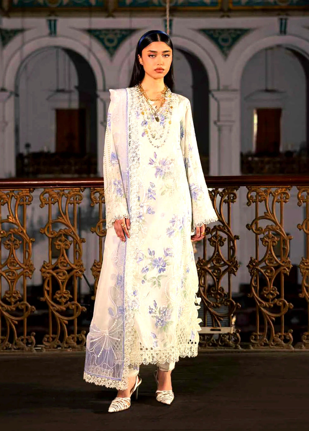 Maya by Nureh Unstitched Embroidered Luxury Lawn 3 Piece Suit