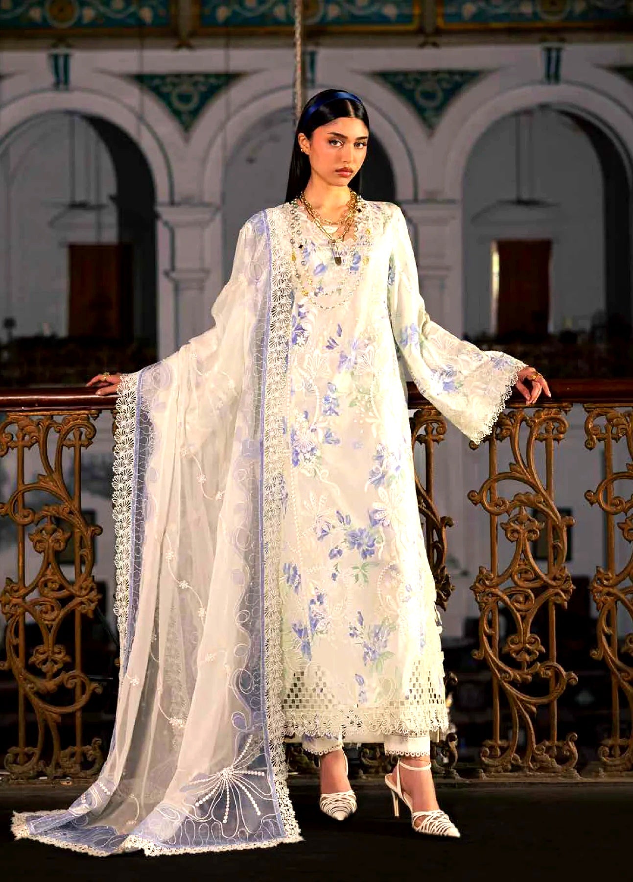 Maya by Nureh Unstitched Embroidered Luxury Lawn 3 Piece Suit