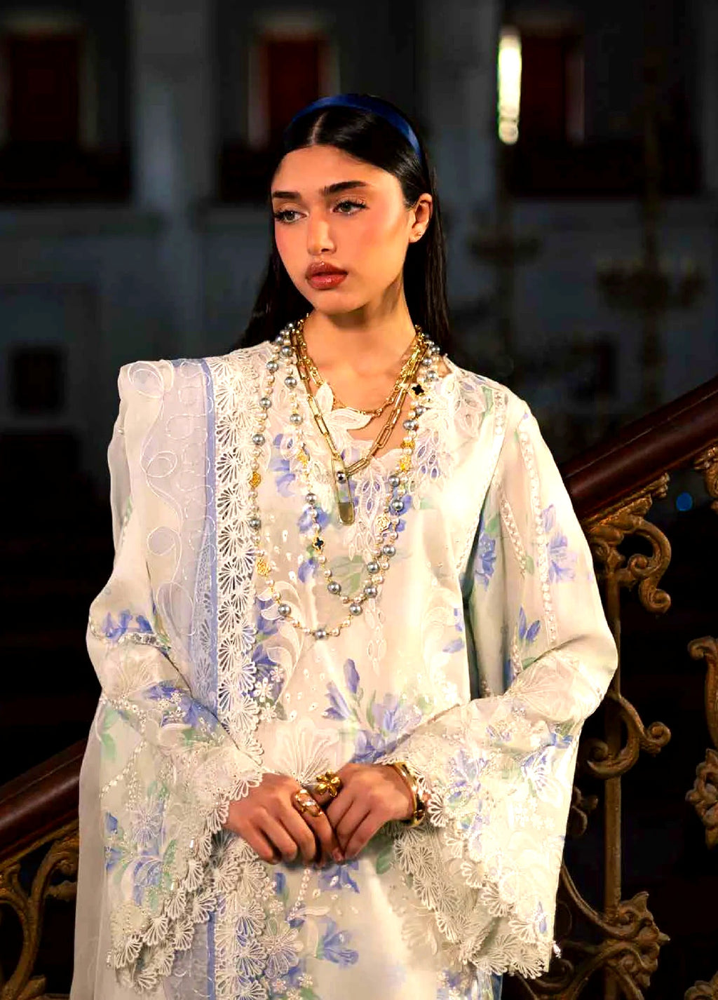 Maya by Nureh Unstitched Embroidered Luxury Lawn 3 Piece Suit