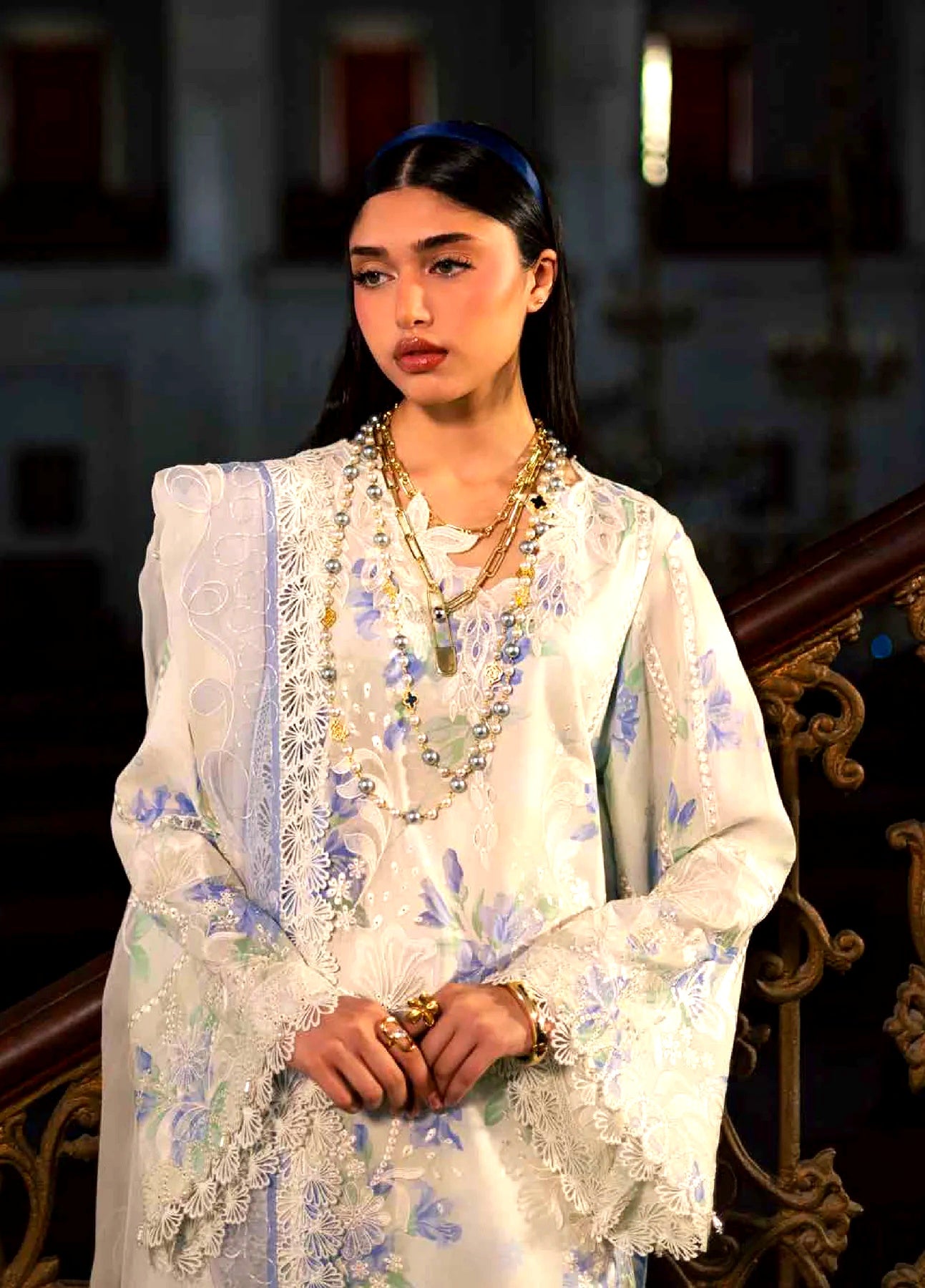 Maya by Nureh Unstitched Embroidered Luxury Lawn 3 Piece Suit
